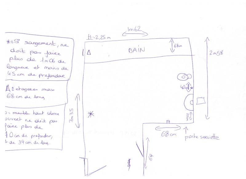 Aménagement studio avec coin nuit lit 1.40 et armoirettes de rangement basses 00410