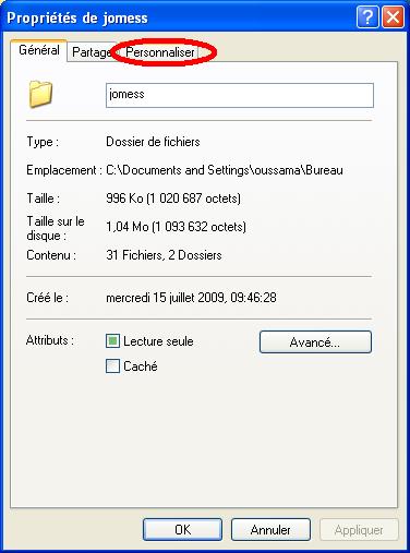 Changer la couleur d'un dossier - Windows XP!!! Xp00310