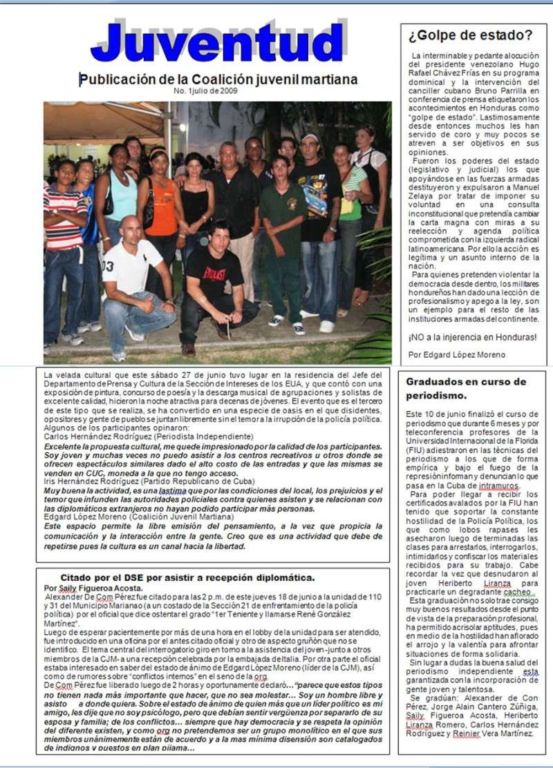 publicaciones por la libertad desde la habana y son los jovenes 0110