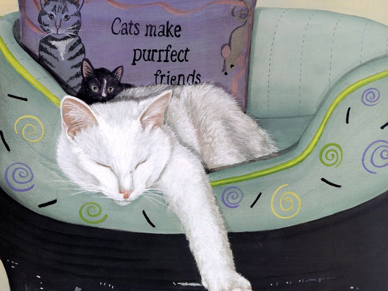 Нарисованные коты Cats-012