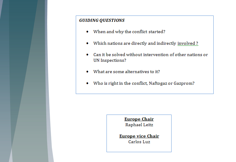 Europe Study Guide - Question of New Gas Agreement Gaspar15
