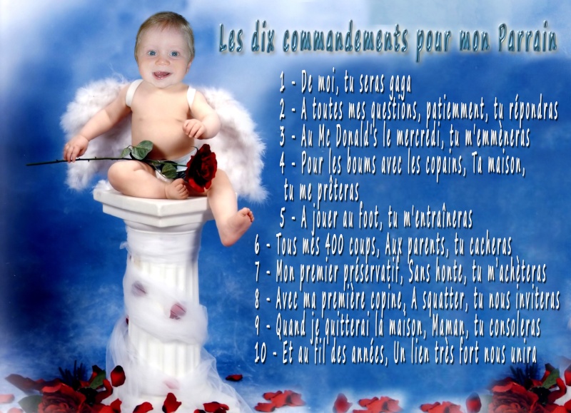 Faire part+10 commandements+Bons baby-sitting Parrai17