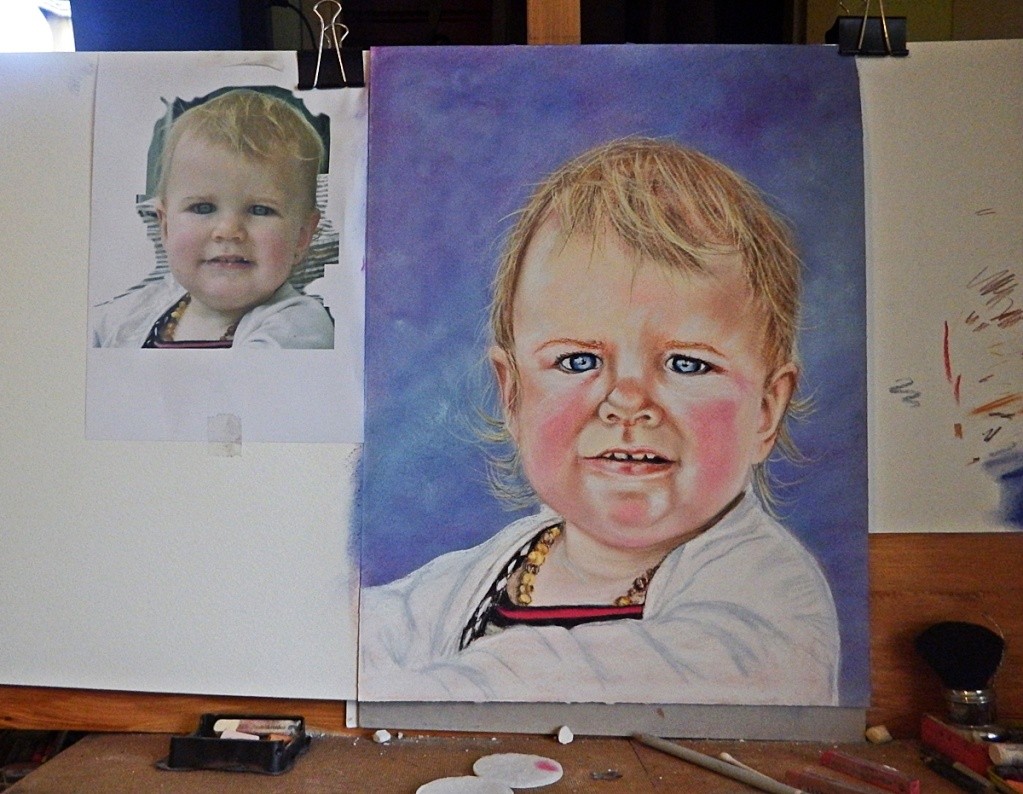 Voilà le Portrait que j'ai fait de ma Petite Fille aux Pastels Morgan14