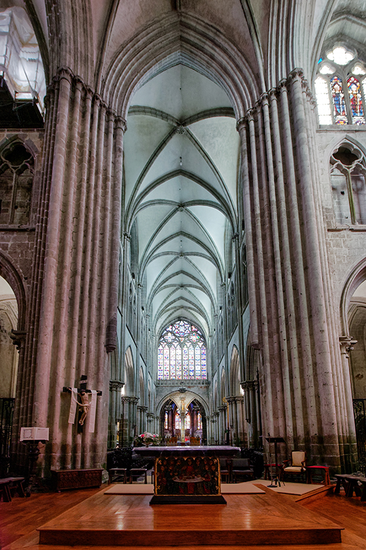 Cathédrale Saint-Samson de Dol-de-Bretagne, nef, autel et orgue P1010128