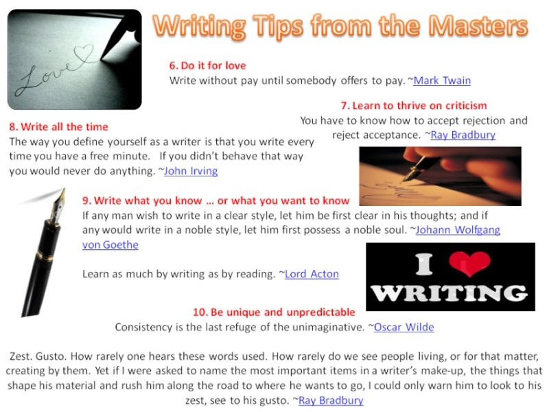 Ten Writing Tips from the Masters Janine11
