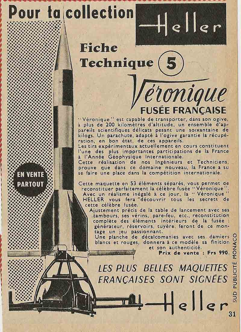 Publicité de la fusée Française VERONIQUE Veroni10