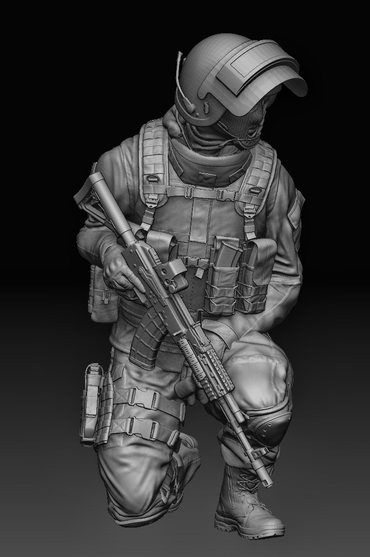 Figurine soldat ruse actuel echelle 1/16 fait par moi meme en 3d resine TERMINE Photo259