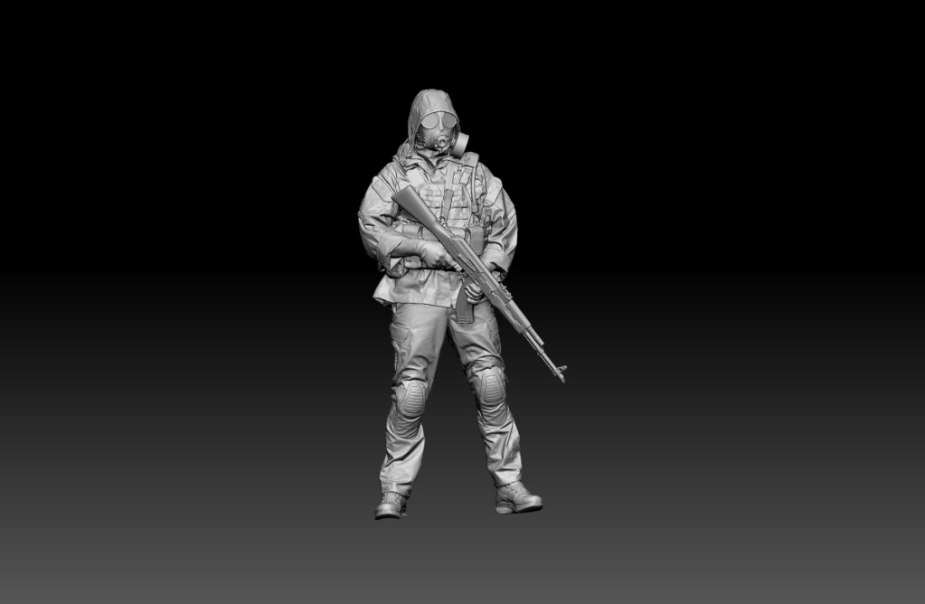 S.T.A.L.K.E.R figurine 3D résine faite en ZBrush au 1/35 Zbrush10