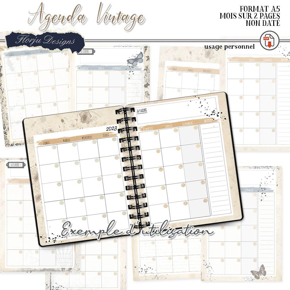 agenda vintage 2023 Pv_fl391