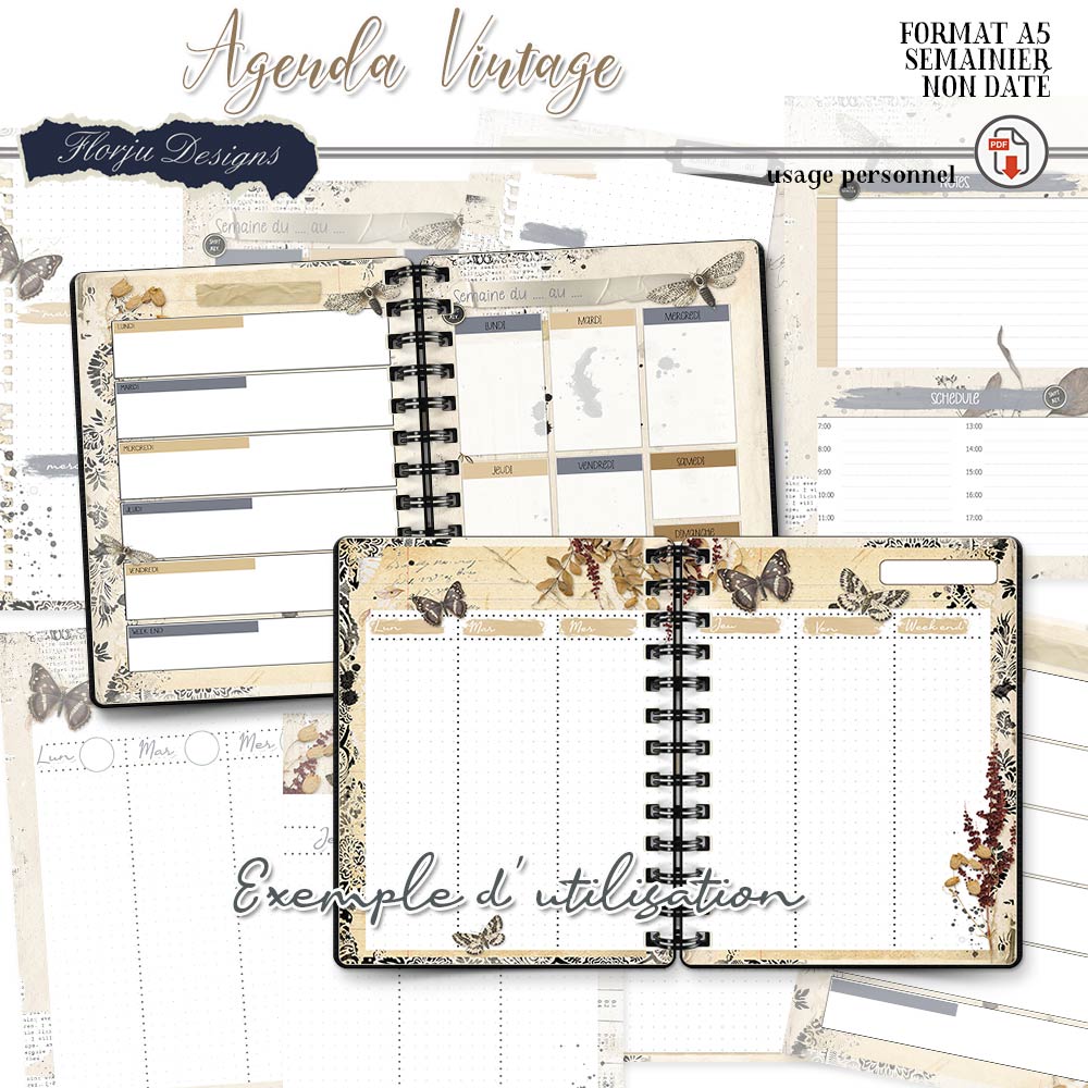 agenda vintage 2023 Pv_fl392