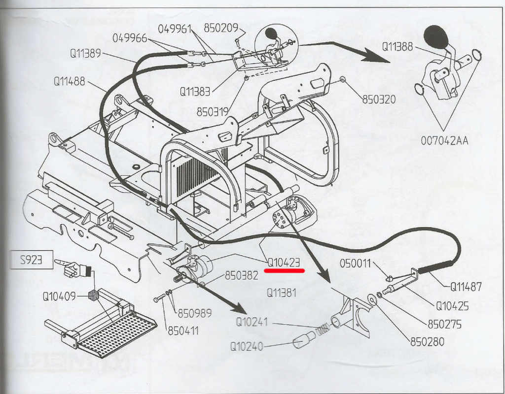 Chenillard Merlo : fuite moteur hydraulique Nomenc12