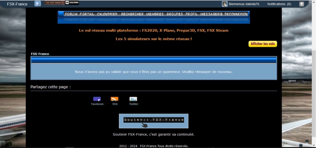 Recherche invalidée pour suspicion de spam ?  Fsxspa10