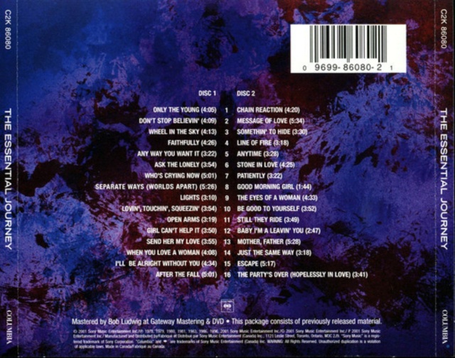 Journey - The Essential "Álbum Duplo" (2001) - 14/12/22 Back1077