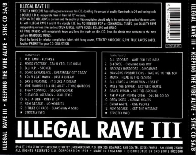 Illegal Rave Vol. 01 ao 03 " 04 Cd's" (1992/94) 18/12/22 Back1088