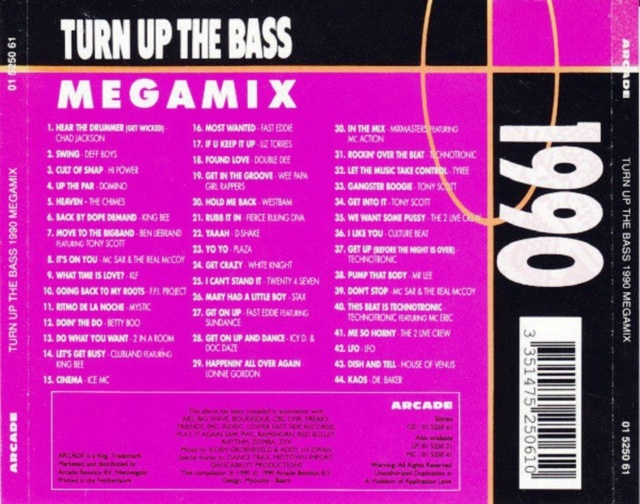 Coleção "Turn Up The Bass Megamix "  08 Álbuns" (1990/96) - 08/01/23 Back1102