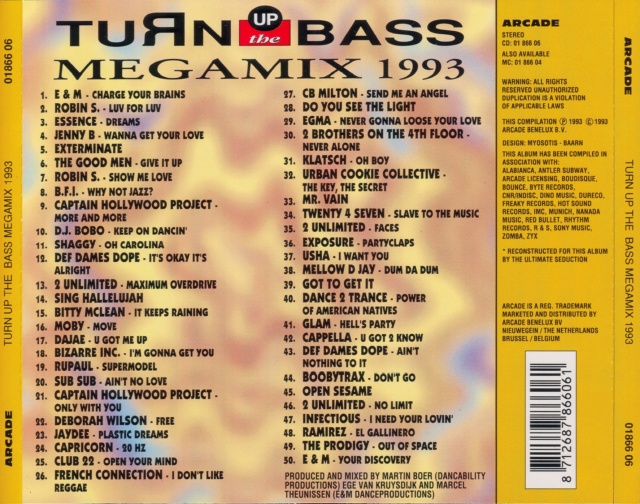 Coleção "Turn Up The Bass Megamix "  08 Álbuns" (1990/96) - 08/01/23 Back1107