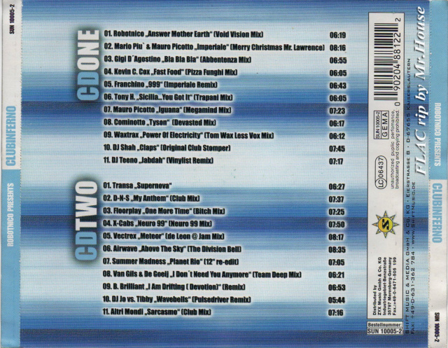 Club Inferno " Álbum Duplo" (2000) FLAC - 11/01/23  Back1124