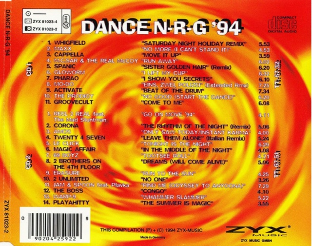 Coleção Dance N-R-G Vol. 01 ao 06 " 12 CD's" (1994/96) - 18/01/23 Back1137