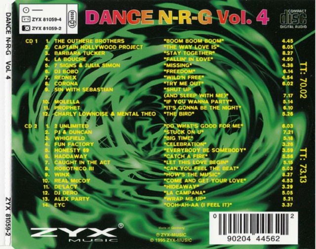 Coleção Dance N-R-G Vol. 01 ao 06 " 12 CD's" (1994/96) - 18/01/23 Back1140