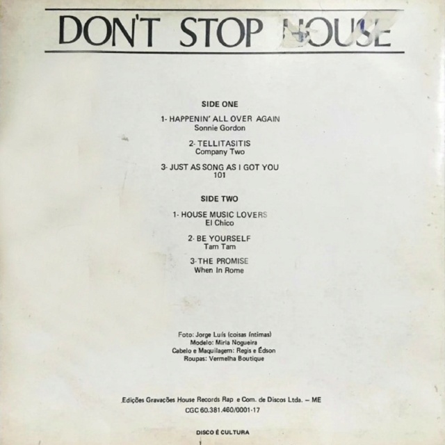 Don't Stop House "Vínil" (1991) 15/02/23 Back1158