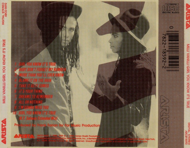 Milli Vanilli - Girl You Know It's True (1989) FLAC 30/07/23 Back1273