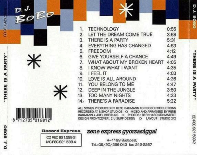 DJ BoBo - There Is A Party (1994) 07/09/23 Back1288