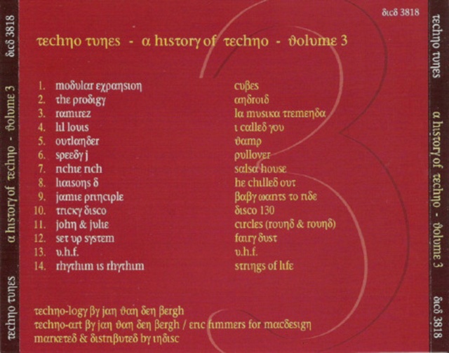 Techno Tunes - A History Of Techno Vol. 01, 02 & 03 (1991-93) 20/09/23 Back1303