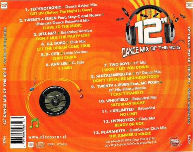 12 Dance Mix Of The 90's (2010) 16/10/23 Back1334