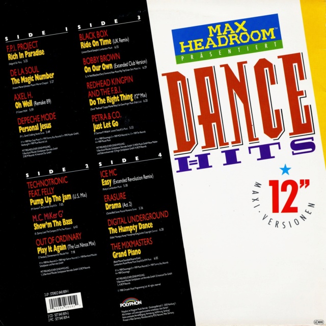 Max Headroom Prasentiert - Dance Hits "Vínil" (1989) 17/10/23 Back1336