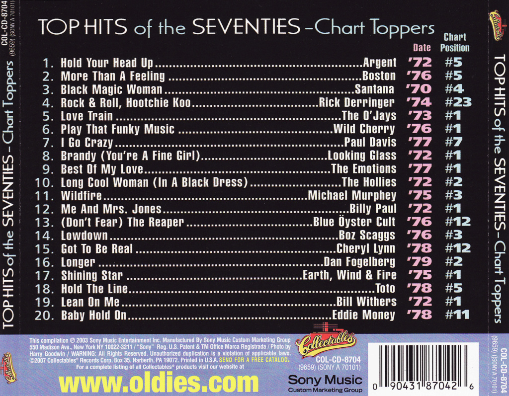 26/02/20 - TOP HITS OF THE SEVENTIES (04 ÁLBUNS) ANOS 70'S Back151