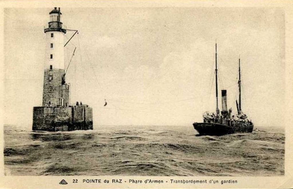 relève - Dio : La Relève des gardiens du phare d'Ar-Men - 1923 [scratch carton 1/400°] de PADOU35 Armen112
