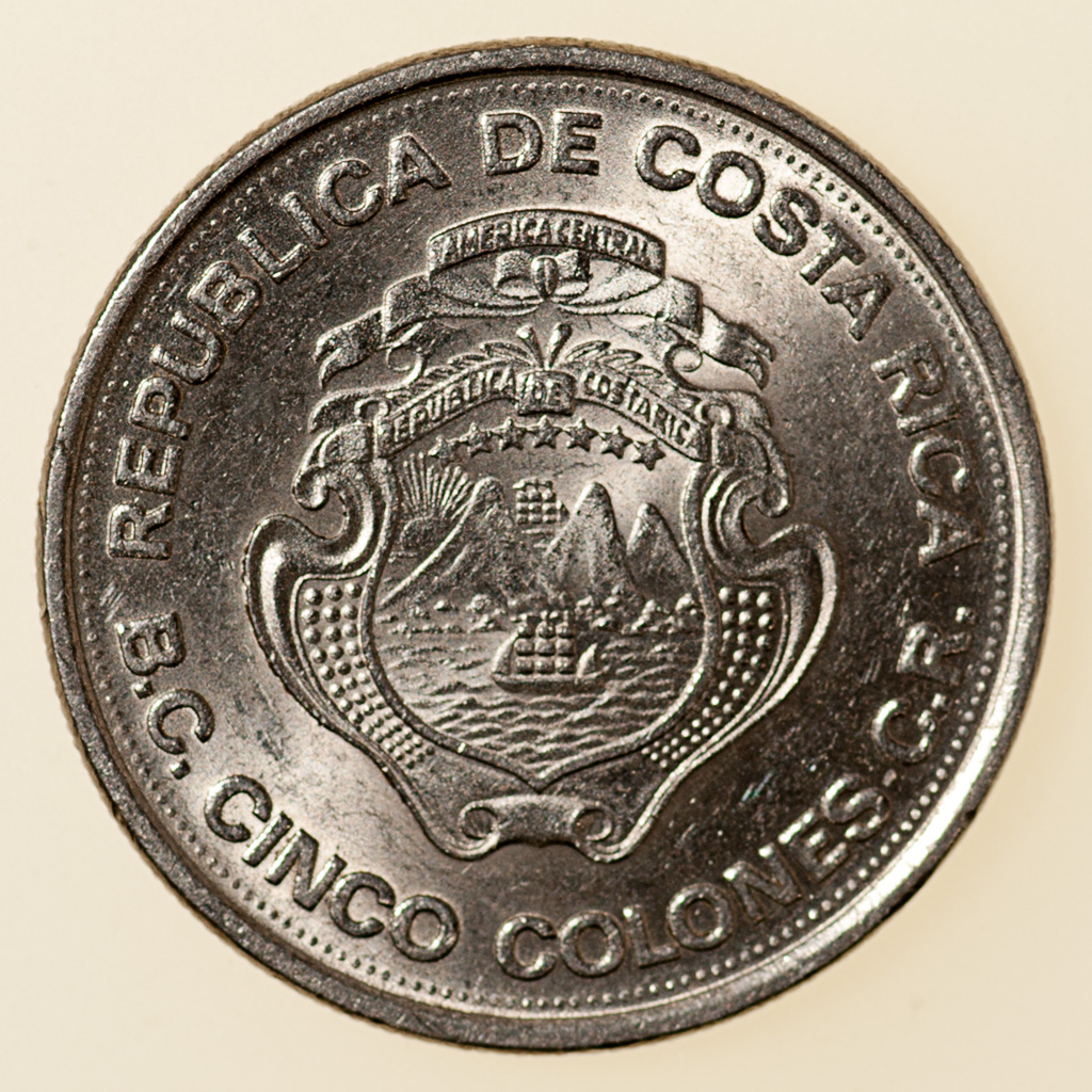 Costa Rica 5 colones 1975 _pas4810