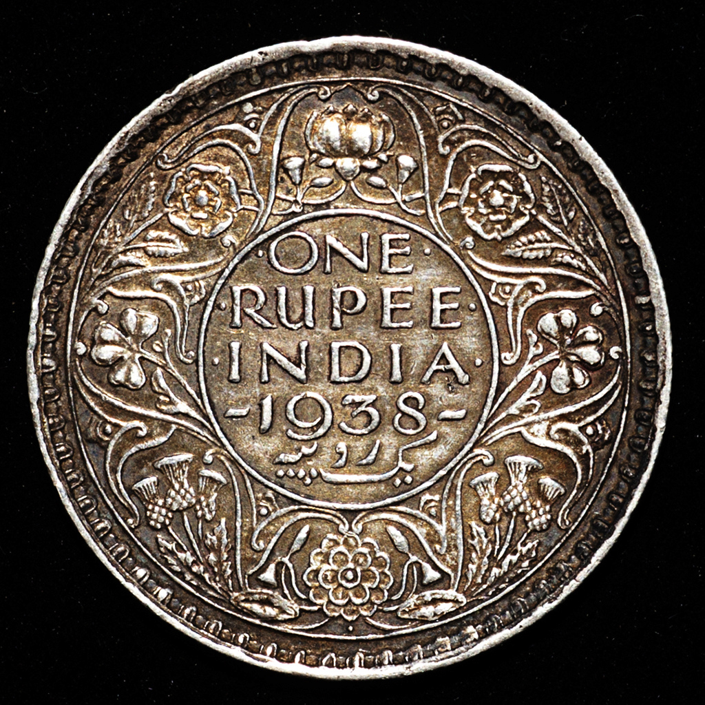 1 rupia Jorge VI India Británica 1938. Dedicada a 10 pfennig. _pas6520