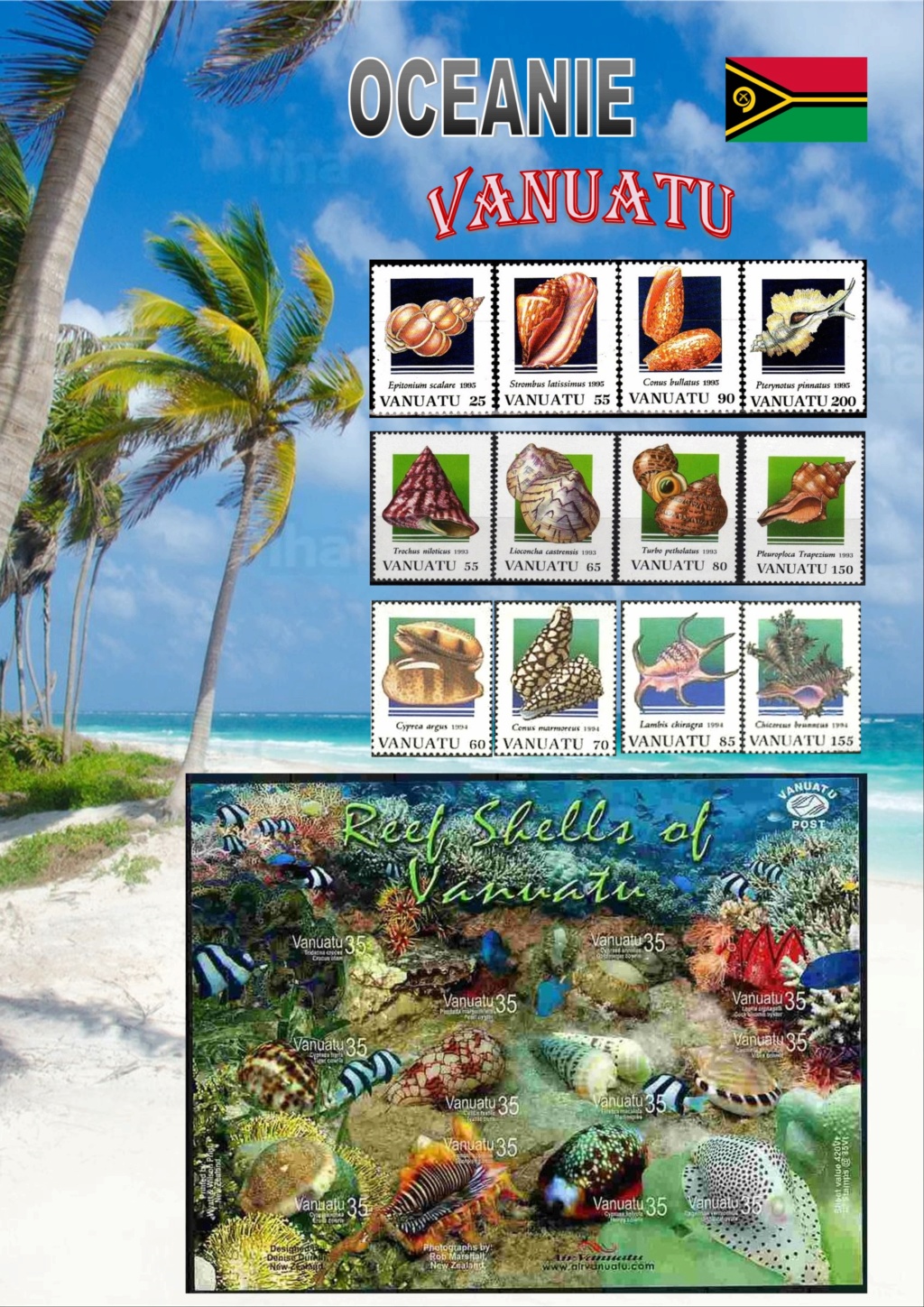 Les coquillages par les timbres - Tome OCEANIE - TUVALU P 37 & 38 - VANUATU P 39 Page0510
