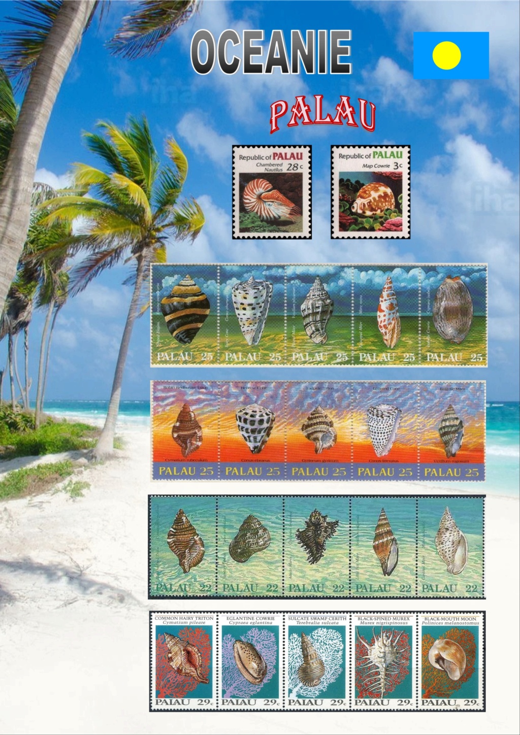 Les coquillages par les timbres - Tome OCEANIE - PALAU P 18 à 23 Page1810