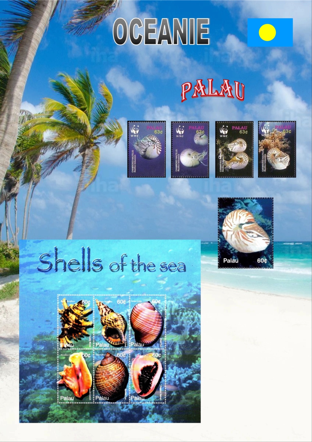 Les coquillages par les timbres - Tome OCEANIE - PALAU P 18 à 23 Page2310
