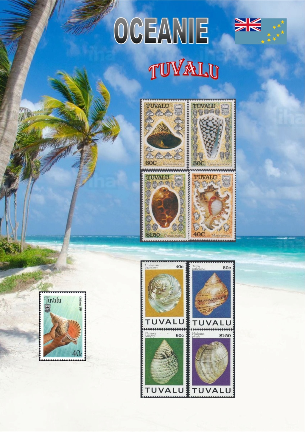 Les coquillages par les timbres - Tome OCEANIE - TUVALU P 37 & 38 - VANUATU P 39 Page3310