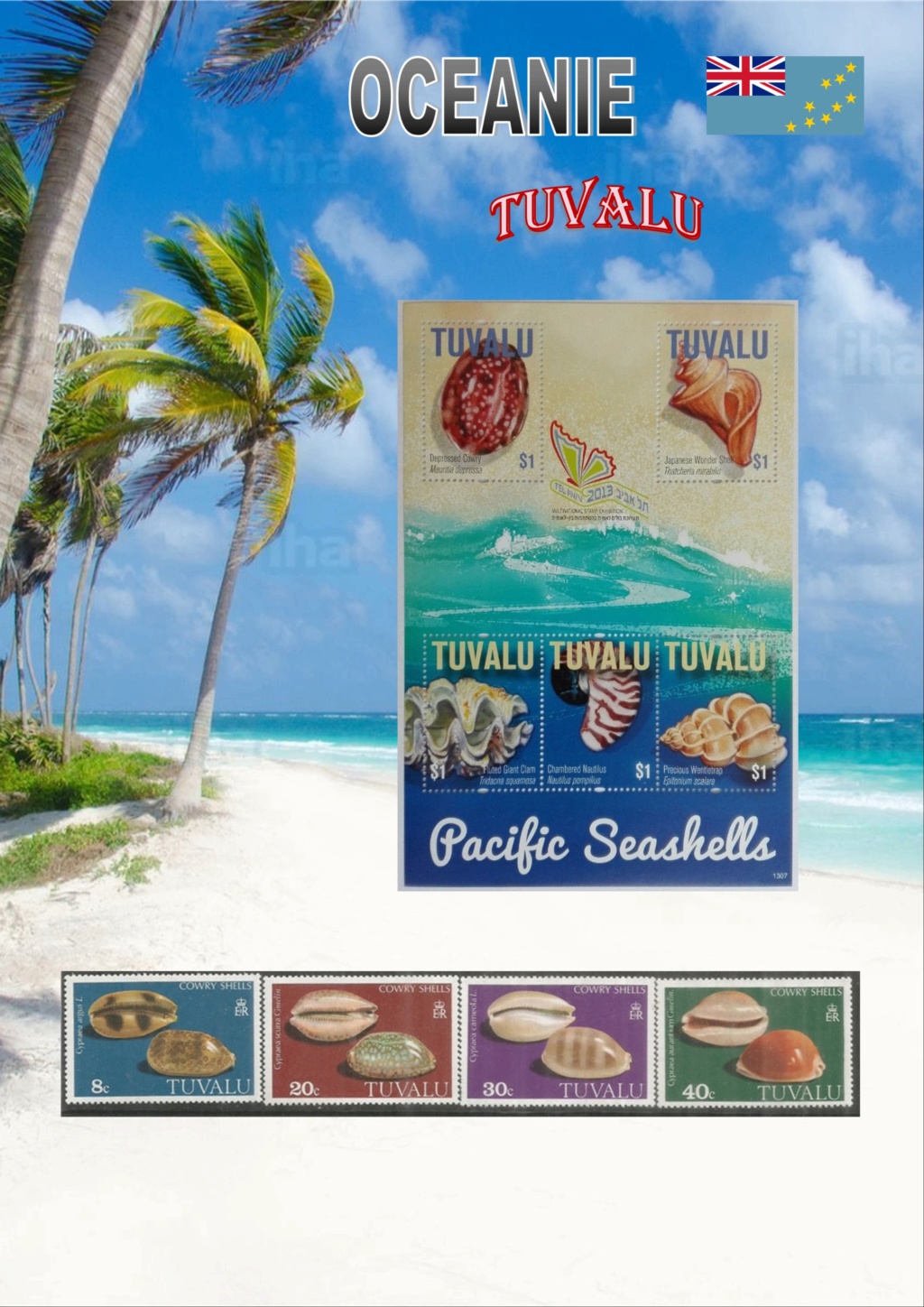 Les coquillages par les timbres - Tome OCEANIE - TUVALU P 37 & 38 - VANUATU P 39 Page3410