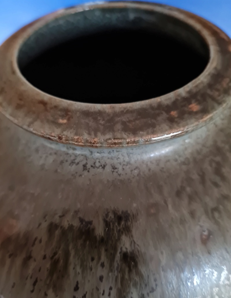 Vase céramique forme boule teinte céladon  20240313