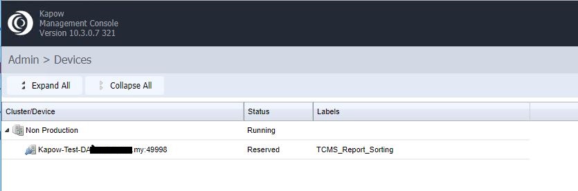 Device status showing as reserved Device12