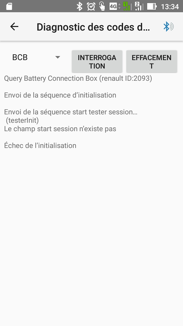 Système ELEC à contrôler + voyant clef + voyant batterie allumé durant la charge Screen14