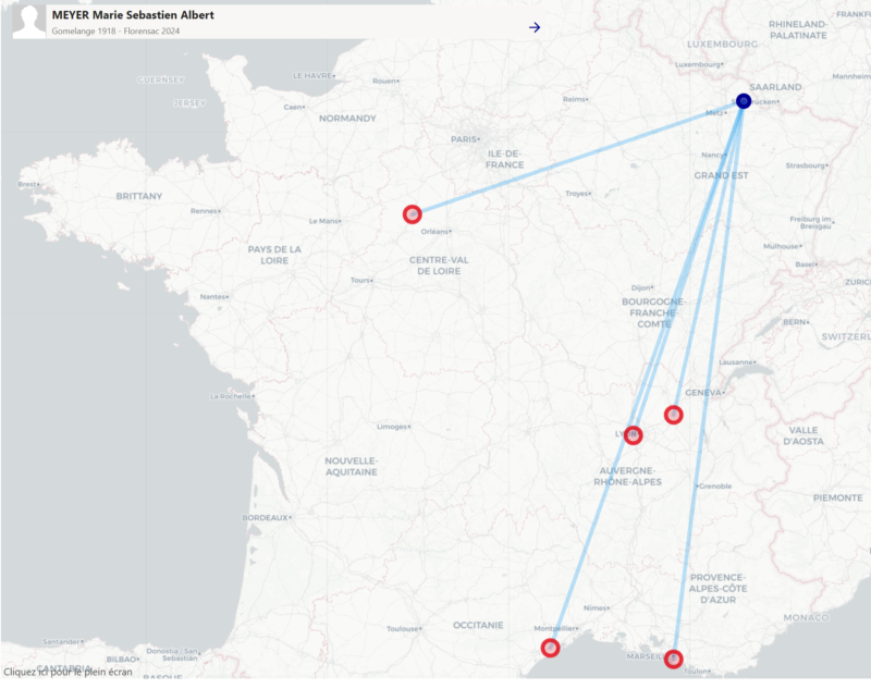 A- PRÉSENTATION DE FRATRIES DE CENTENAIRES Carte10