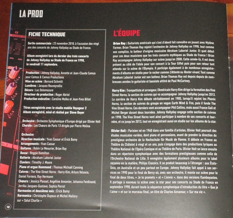 Hachette: Les vinyles de légende n°18     STADE DE FRANCE 11/09/98     2LP 027-st11