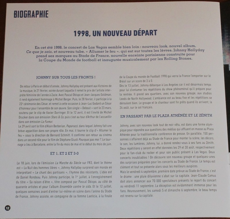 Hachette: Les vinyles de légende n°18     STADE DE FRANCE 11/09/98     2LP 029-st11