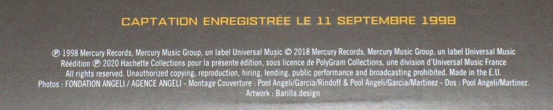 Hachette: Les vinyles de légende n°18     STADE DE FRANCE 11/09/98     2LP 035-st11
