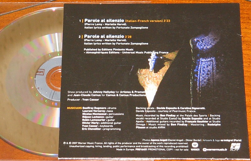 #### QUELQUES CD D'ITALIE #### 04-par10