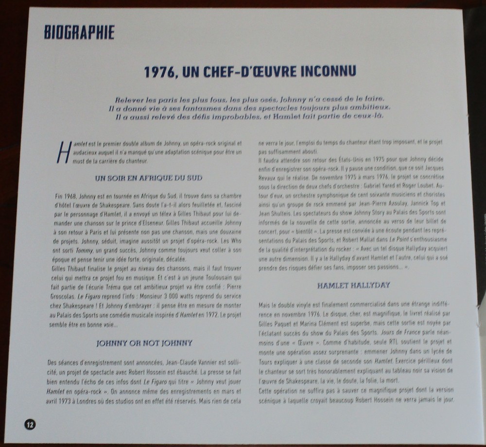 Hachette: Les vinyles de légende n°28     HAMLET HALLYDAY     2LP 043-ha12