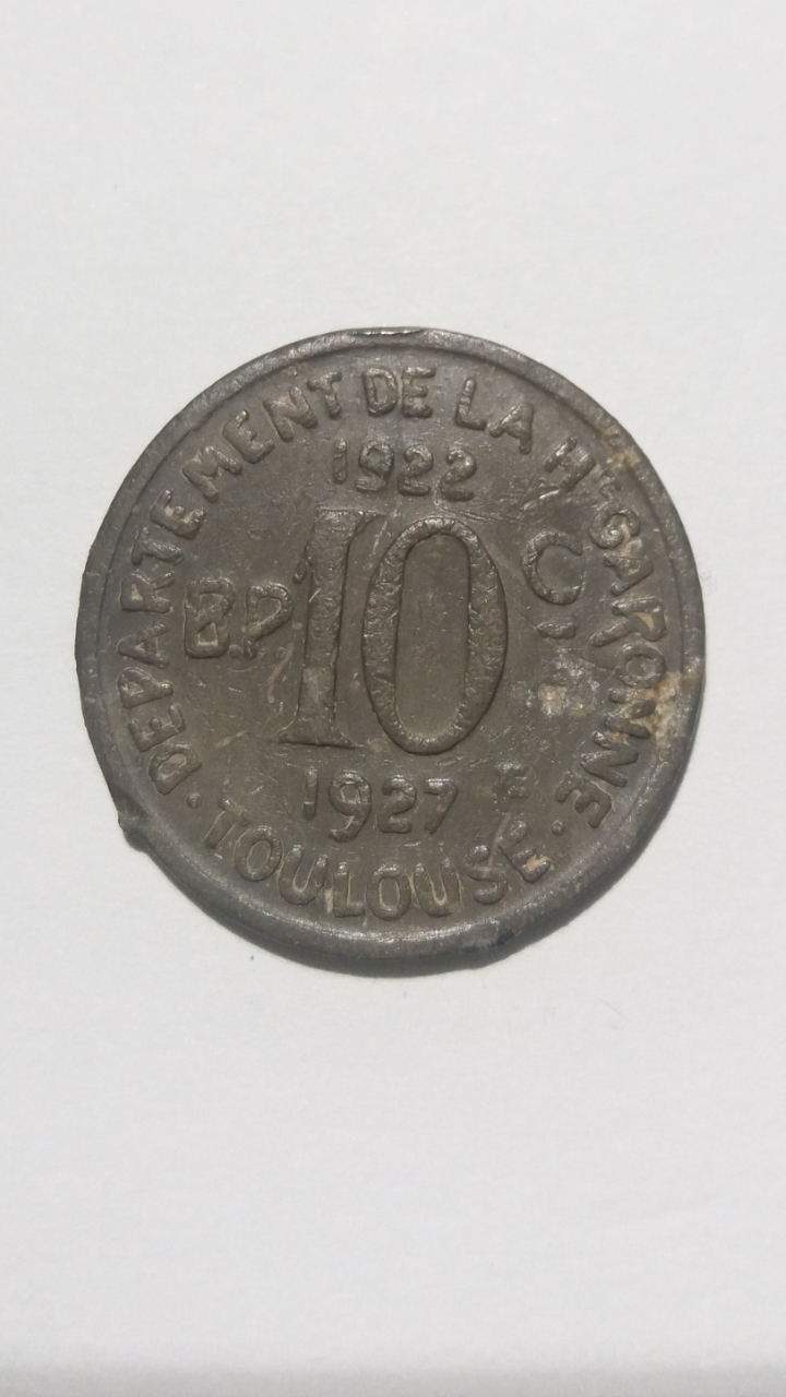 10 céntimos Francia 1927 Toulouse  Scree690