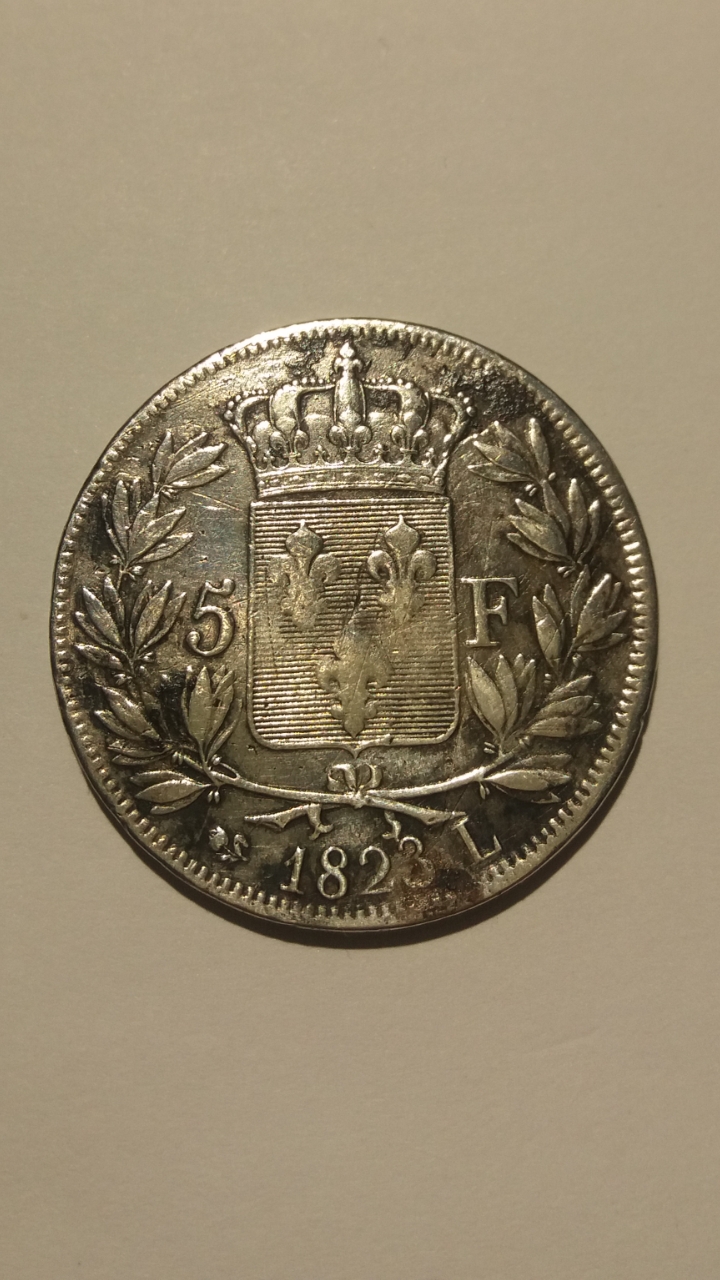 5 francos Louis XVIII 1823 Scree692