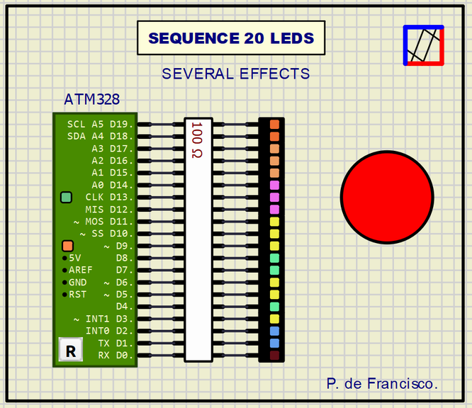 5__2O LEDS SEQUENCE & PWM. 20leds10